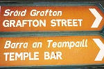 Temple Bar and Grafton Stree signs